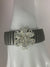 Elastic Silver Rhinestone Flower Bracelet